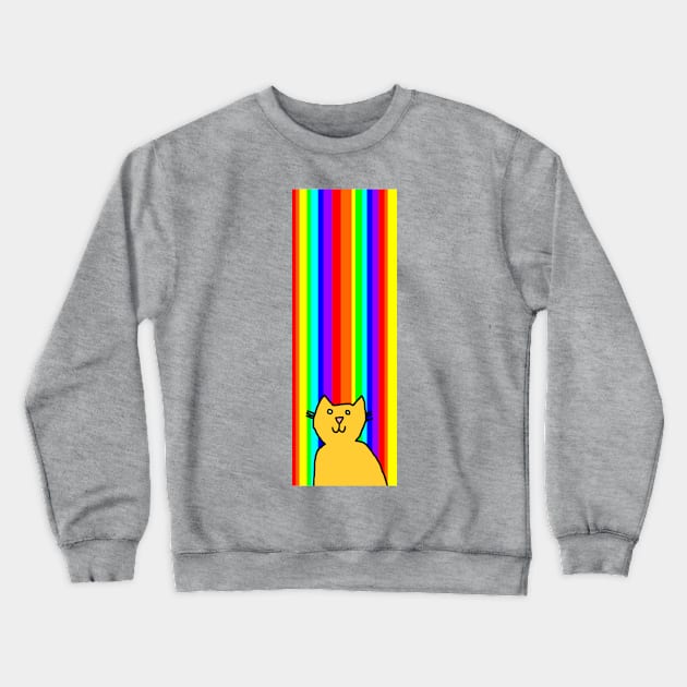 Gold at the end of the Rainbow is a Kitty Cat Crewneck Sweatshirt by ellenhenryart